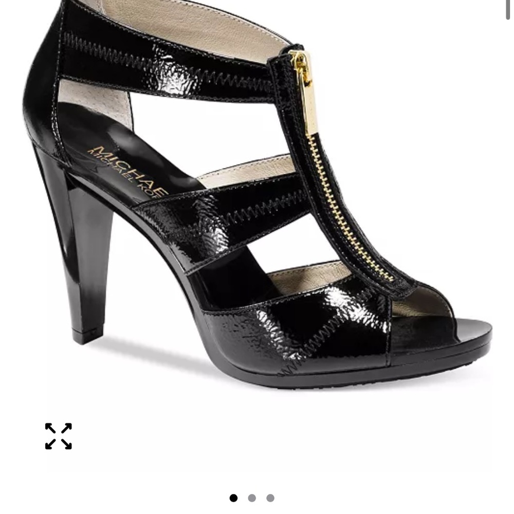 Michael Kors Black Genuine Leather Patent Heels size 8